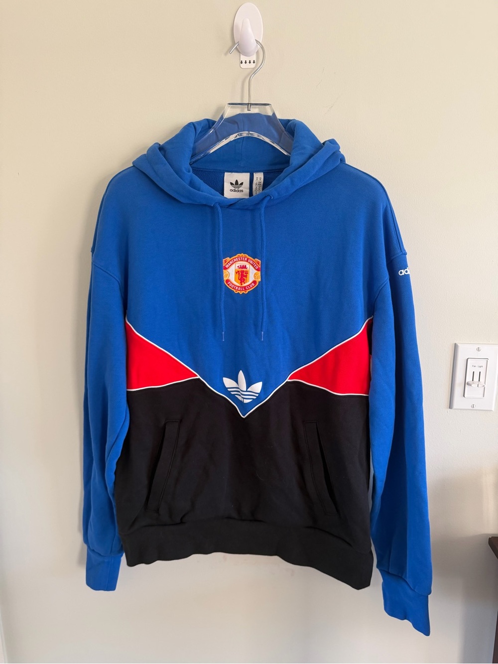 adidas Originals Manchester United OG Hoodie Blue Red Black Size M